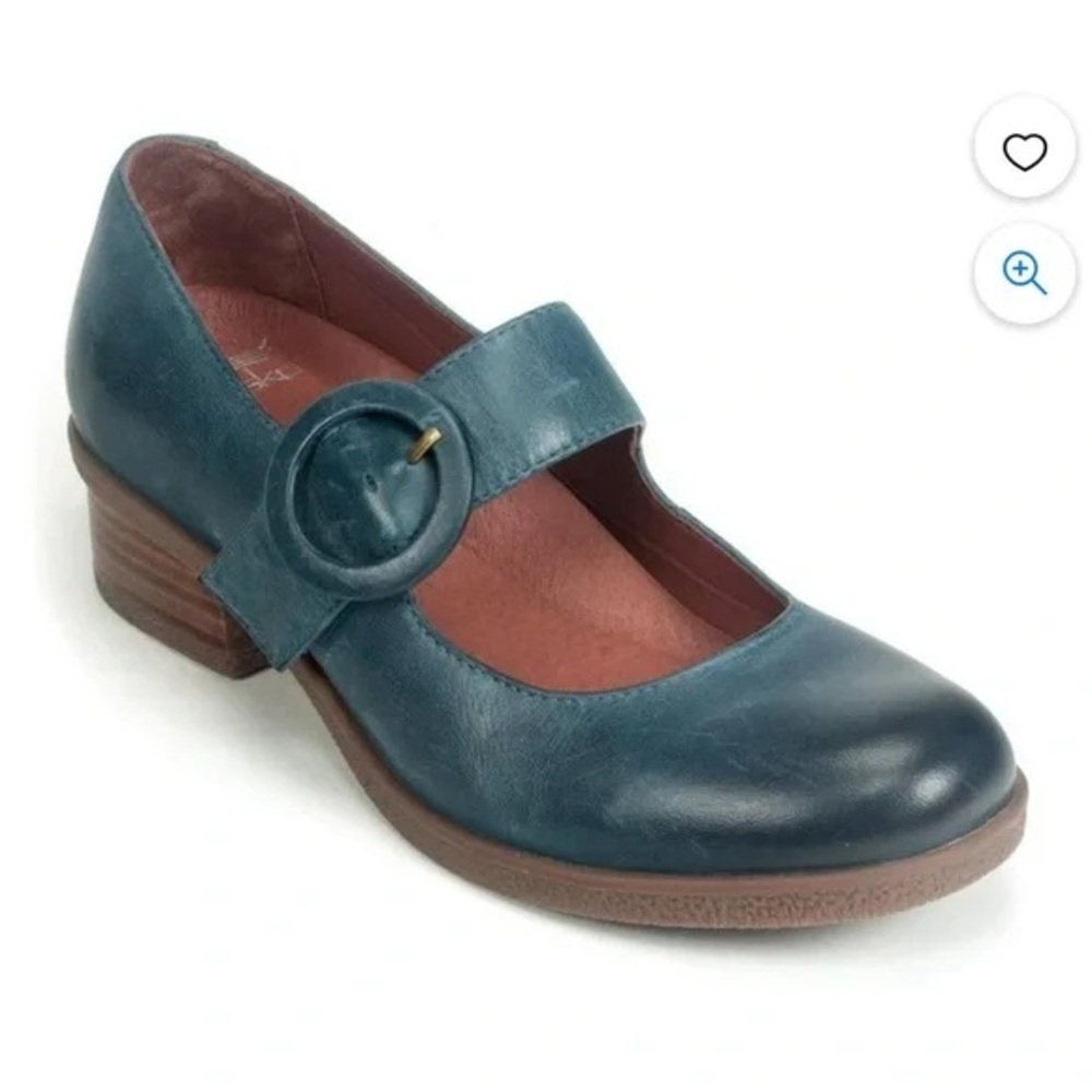 Dansko Brandy Mary Janes Blue Leather Buckle Heels Size 40
